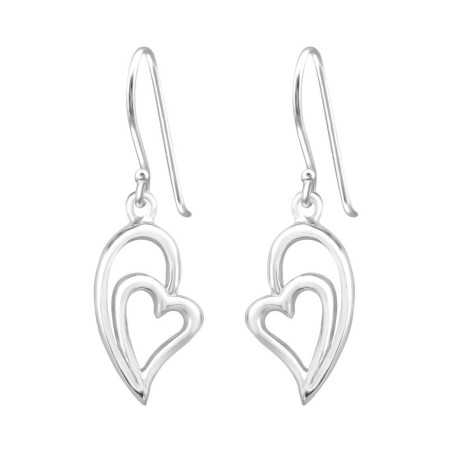 Boucle d'oreille coeur en argent 925