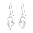 Boucle d'oreille coeur en argent 925