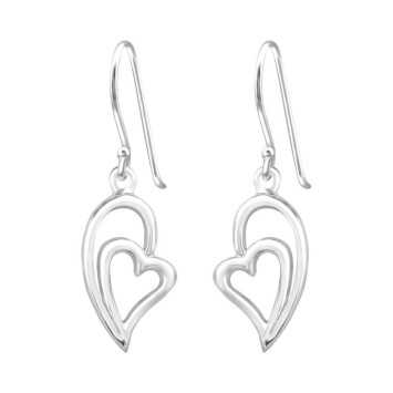 Boucle d'oreille coeur en argent 925