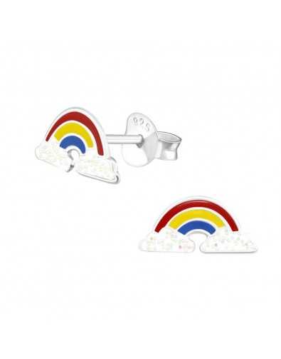 Boucle d'oreille arc en ciel en argent 925