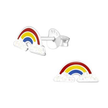 Boucle d'oreille arc en ciel en argent 925