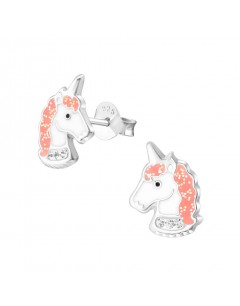 Mon-bijou - H32010 - Boucle d'oreille licorne en argent 925/1000