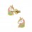 Mon-bijou - FF2348 - Boucle d'oreille licorne doré multi-color en argent 925/1000