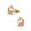 Mon-bijou - FF2351 - Boucle d'oreille lircorne doré multi-color en argent 925/1000