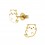 Mon-bijou - FF4141 - Boucle d'oreille chat doré en argent 925/1000