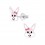 Boucle d'oreille lapin rose en argent 925