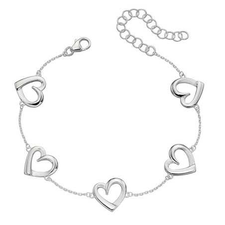 Mon-bijou - D5266 - Bracelet 5 petits coeurs en argent 925/1000