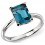 Bague topaze bleue en or blanc 375