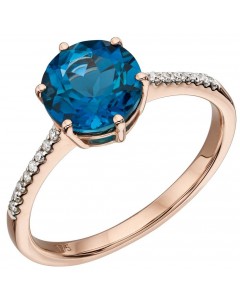 Mon-bijou - D561 - Bague topaze bleue en or 375/1000