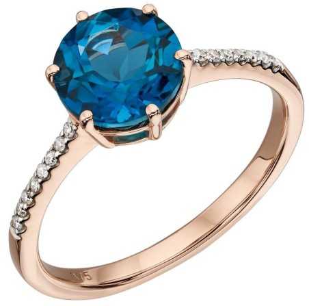 Mon-bijou - D561 - Bague topaze bleue en or 375/1000