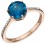 Bague topaze bleue en or 375