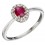 Bague rubis et diamant en or blanc 375