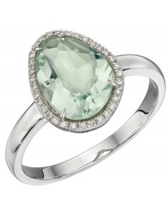 Mon-bijou - D574 - Bague fluorite et diamant en or blanc 375/1000