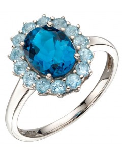 Mon-bijou - D577 - Bague topaze bleue en or 375/1000