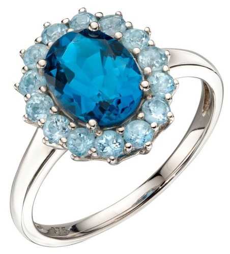 Mon-bijou - D577 - Bague topaze bleue en or 375/1000