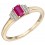 Bague rubis et diamant en or 375