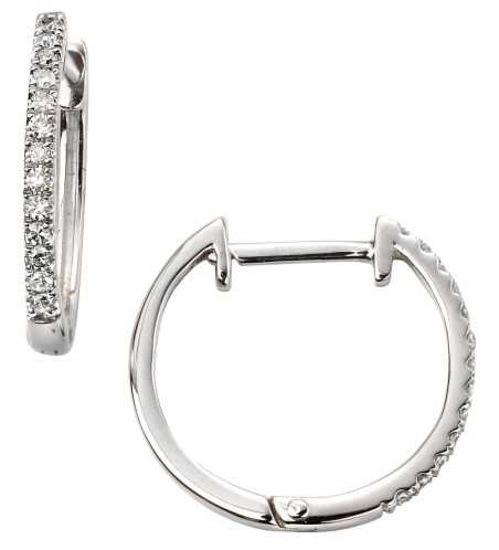 Mon-bijou - D2106 - Boucle d'oreille diamant en or blanc 375/1000