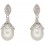 Boucle d'oreille perle et diamant en or blanc 375