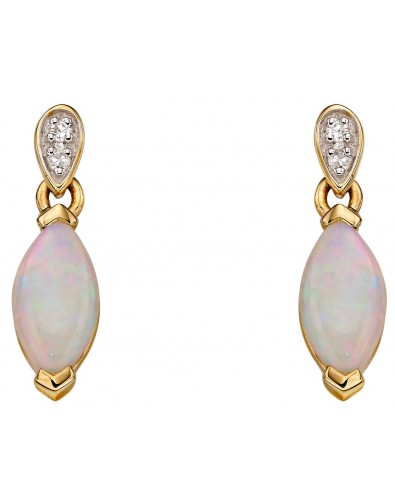 Mon-bijou - D2227a - Boucle d'oreille opale en or 375/1000