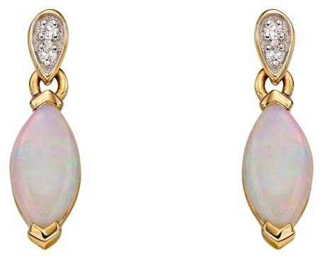 Mon-bijou - D2227a - Boucle d'oreille opale en or 375/1000