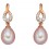 Boucle d'oreille perle et diamant en or rose 375