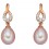 Mon-bijou - D2230 - Boucle d'oreille perle et diamant en or rose 375/1000