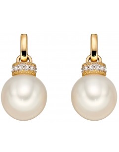 Mon-bijou - D2231 - Boucle d'oreille perle et diamant en or 375/1000
