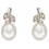 Boucle d'oreille perle et diamant en or blanc 375