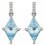 Boucle d'oreille topaze bleue et diamant en or blanc 375