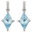 Mon-bijou - D2344 - Boucle d'oreille topaze bleue et diamant sur or blanc 375/1000