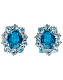 Mon-bijou - D2346 - Boucle d'oreille topaze bleue en or 375/1000