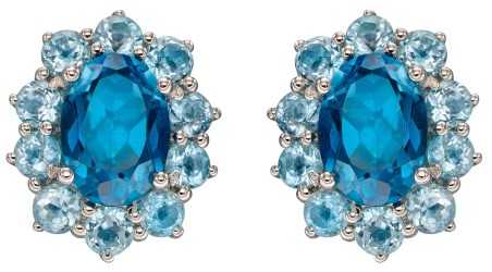 Boucle d'oreille topaze bleue en or 375