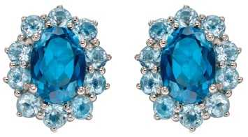 Boucle d'oreille topaze bleue en or 375