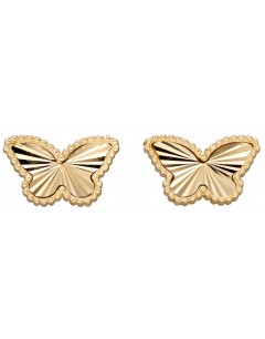 Mon-bijou - D2349 - Boucle d'oreille papillon sur or jaune 375/1000