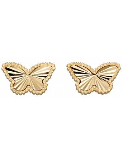 Boucle d'oreille papillon en or 375