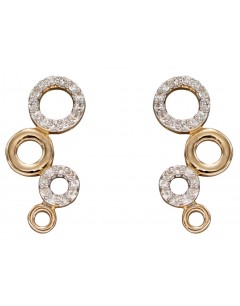 Mon-bijou - D2354 - Boucle d'oreille diamant en or blanc et jaune 375/1000