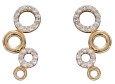 Boucle d'oreille diamant en or blanc et jaune 375