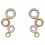 Boucle d'oreille diamant en or blanc et jaune 375