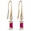 Boucle d'oreille rubis en or blanc 375