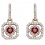 Boucle d'oreille rubis et diamant en or blanc 375