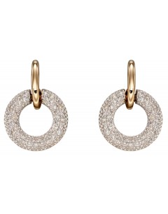 Mon-bijou - D2360 - Boucle d'oreille diamant sur or blanc et jaune 375/1000