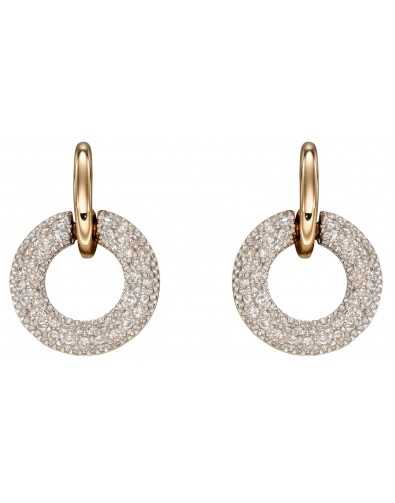 Boucle d'oreille diamant en or blanc et jaune 375