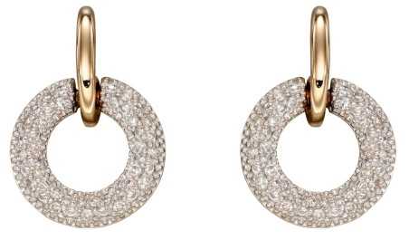 Boucle d'oreille diamant en or blanc et jaune 375