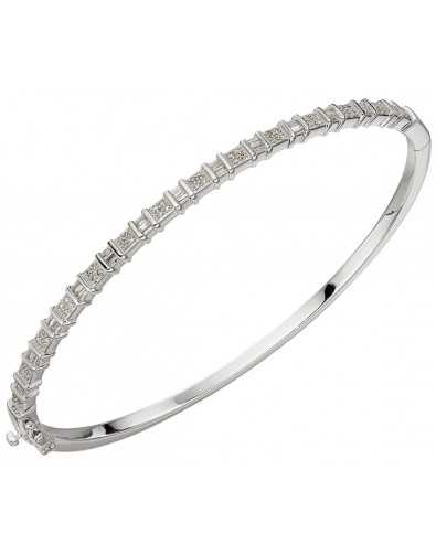 Bracelet diamant en or blanc 375