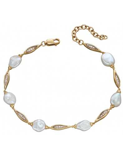 Bracelet perle et diamant en or 375