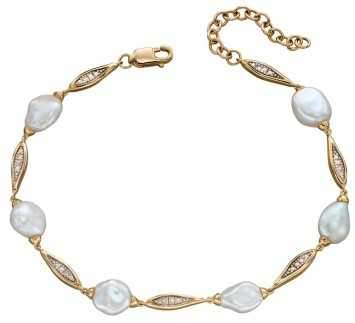 Bracelet perle et diamant en or 375