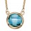 Collier topaze bleu en or 375