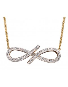 Mon-bijou - D336 - Collier diamant infinity sur or jaune 375/1000