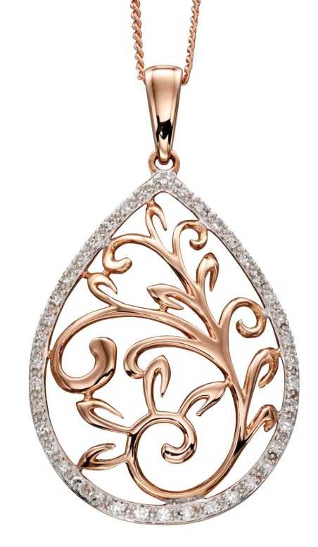 Mon-bijou - D2058 - Collier baroque diamant en or rose 375/1000