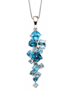 Mon-bijou - D2117 - Collier topaze bleue sur or blanc 375/1000